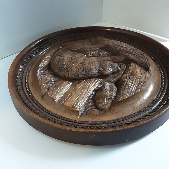 Large Rustic Beaver Plaque 14.5" Faux Wood Wall Decor Vintage Cabin Cottage Camp - Picture 9 of 12